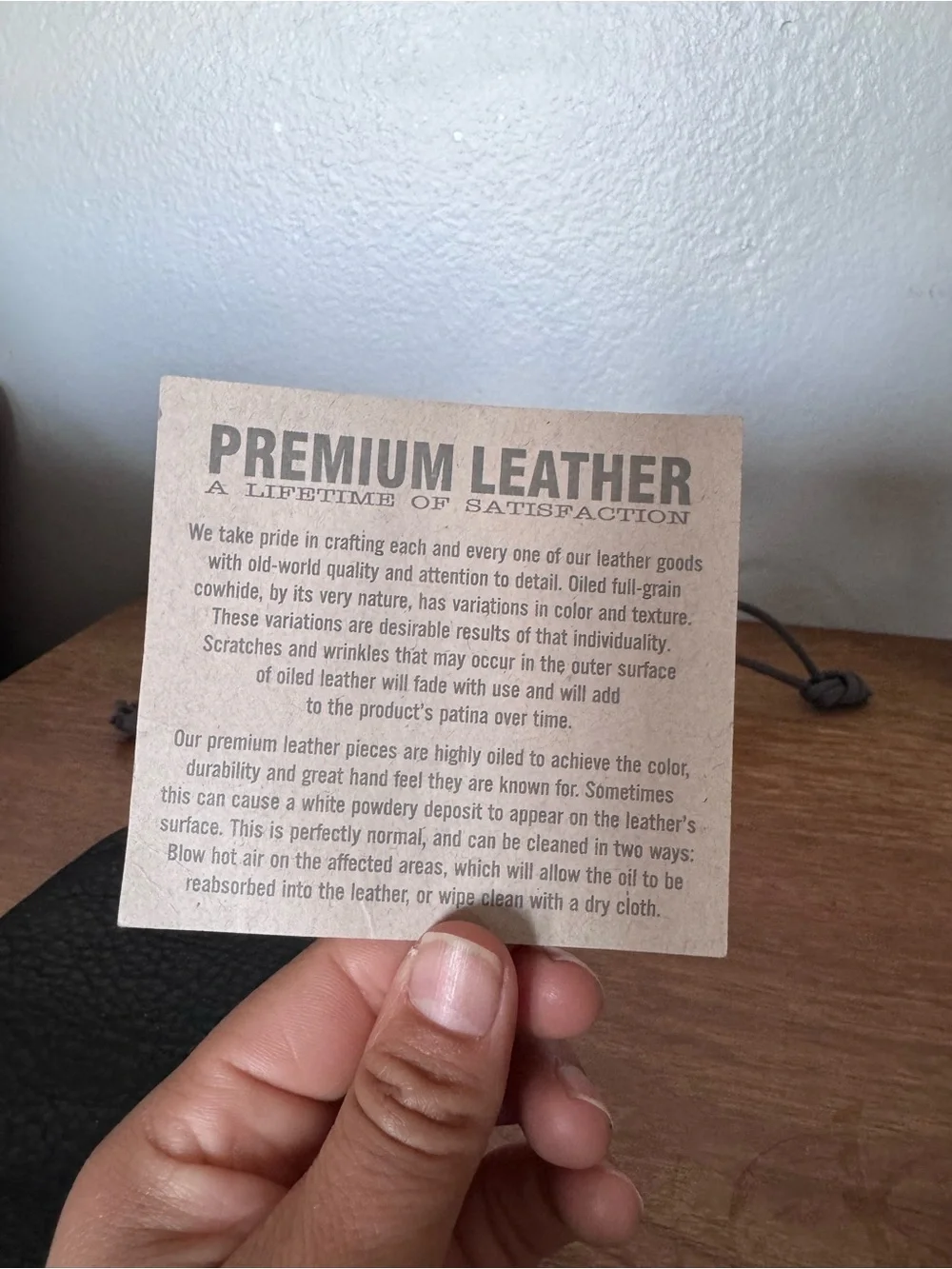 Duluth Trading Co. Black Pebble 100% Leather Lifetime Zipper Pouch with Dust Bag